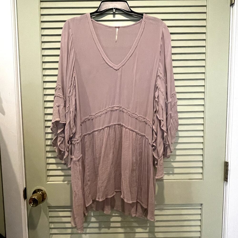 Free People Fairygrundge Whimsygoth Festival Top Mauve Med
